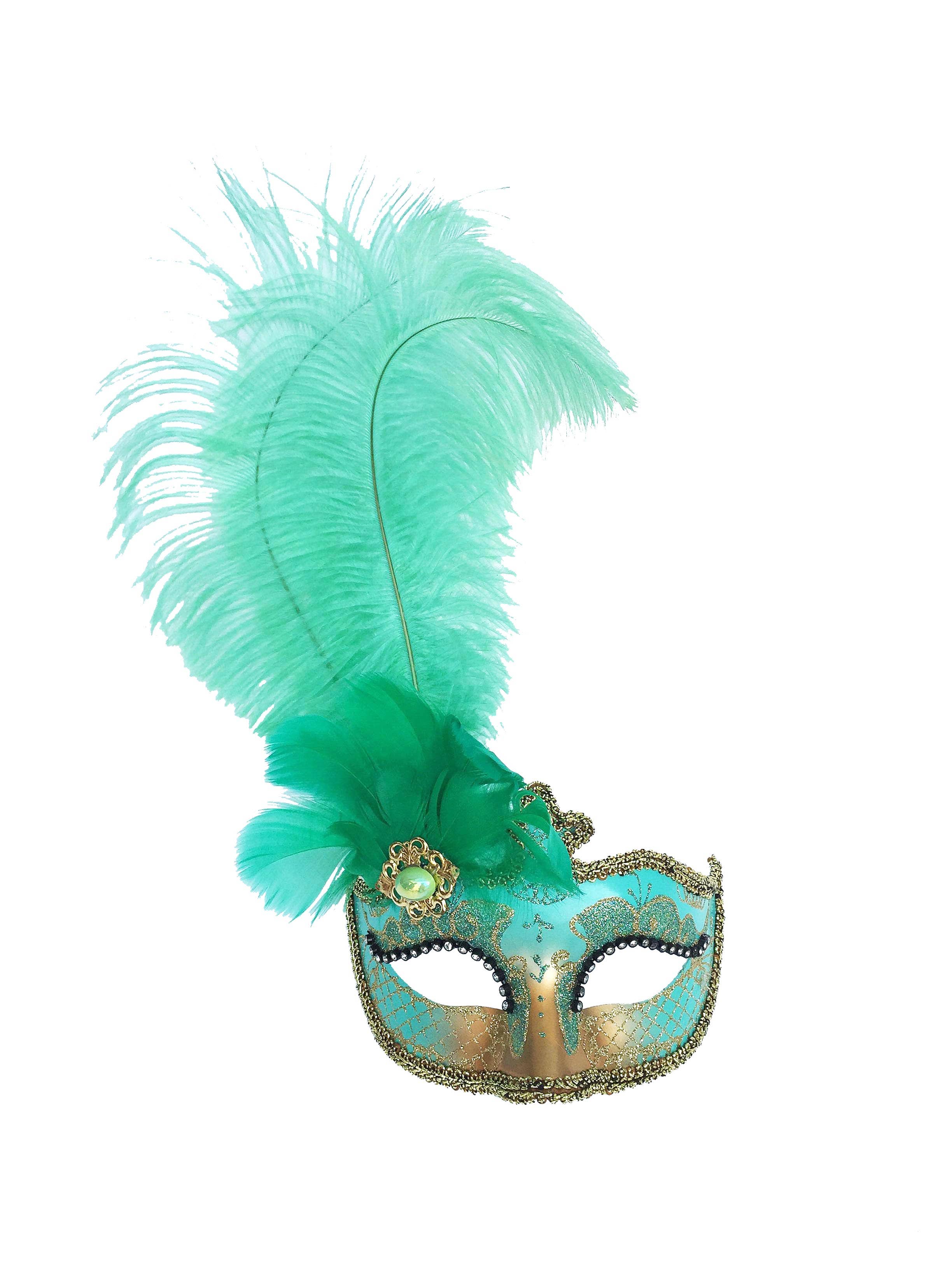 Mardi Gras Creations - Wholesale Costume - Women's - Anarkali Mask With Eye Detail And Feathers4