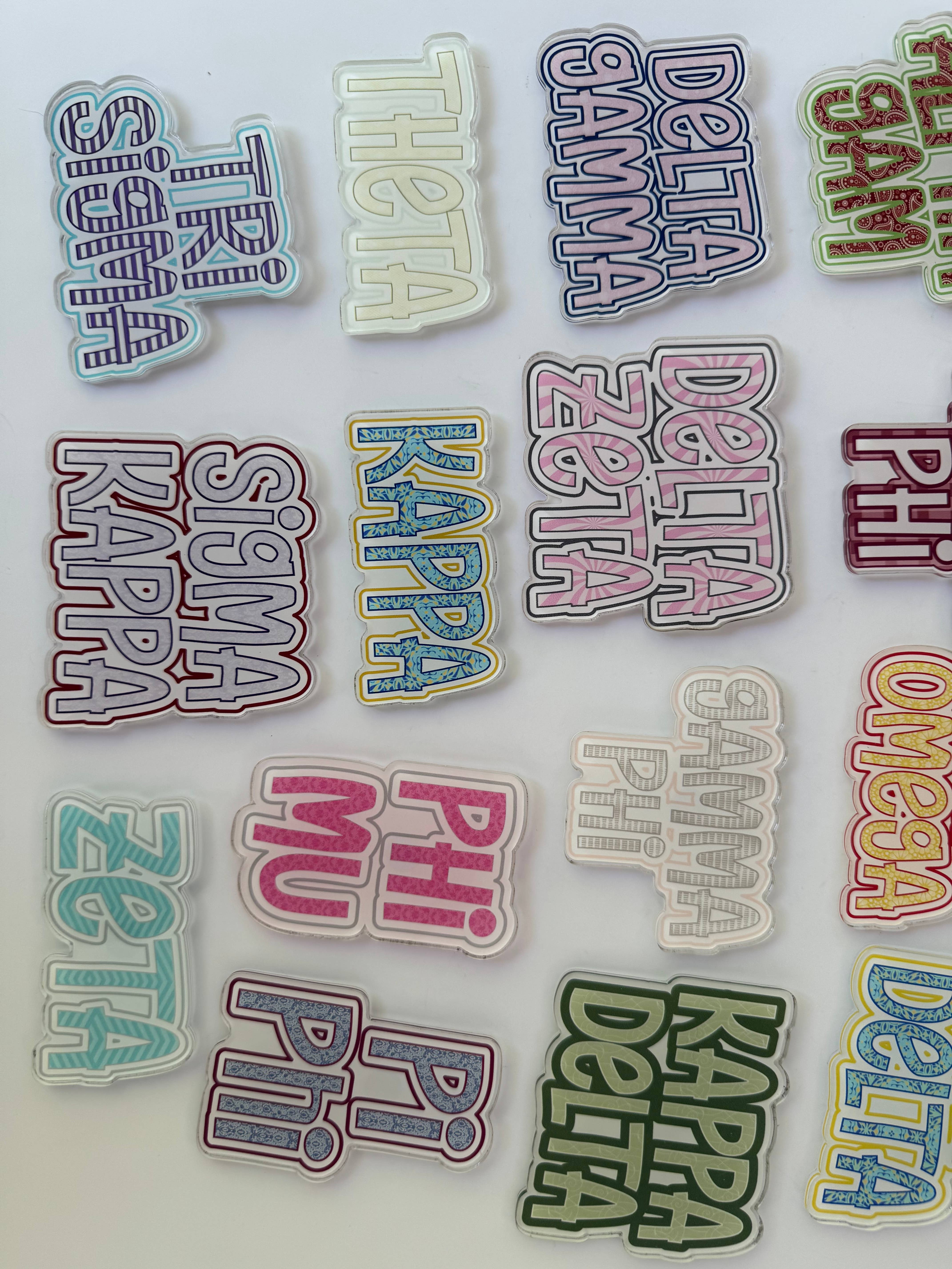 Buttongirl99 - Wholesale Magnet - Sorority Colorful Acrylic Magnet11