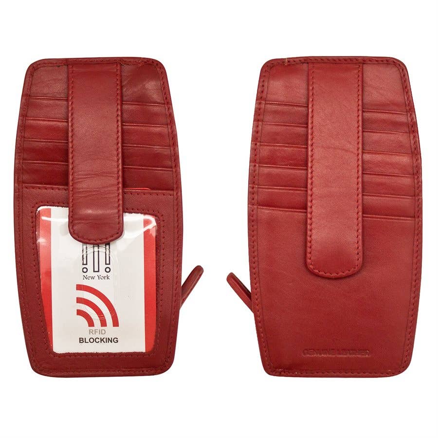 ili New York - Vente Porte-cartes – unisexe - Porte-cartes en cuir 7804 avec poche zippée6