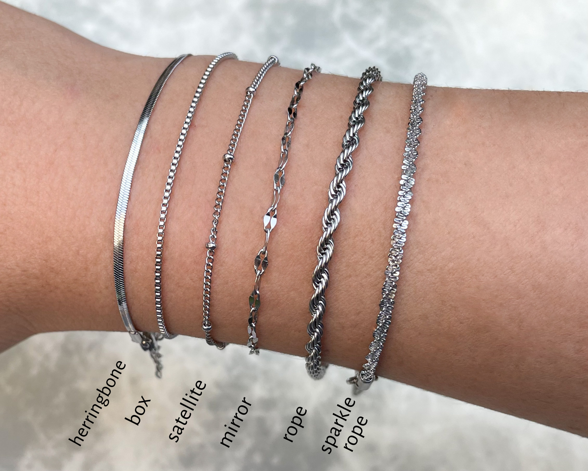 Blueyejewelry - Wholesale Link & Chain Bracelet - Rope Chain Bracelet - 2.5 MM Twisted Chain Bracelet 5