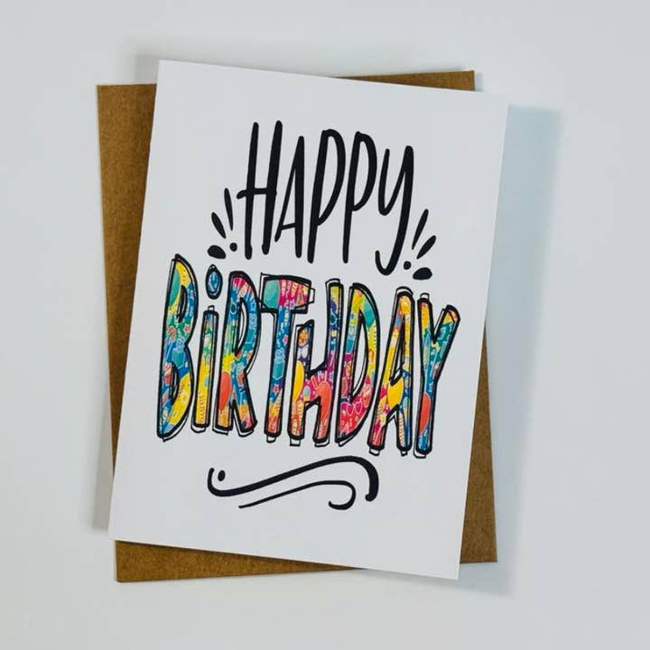Happy Birthday Note Cards for wholesale by Mississippi Mae Monograms
