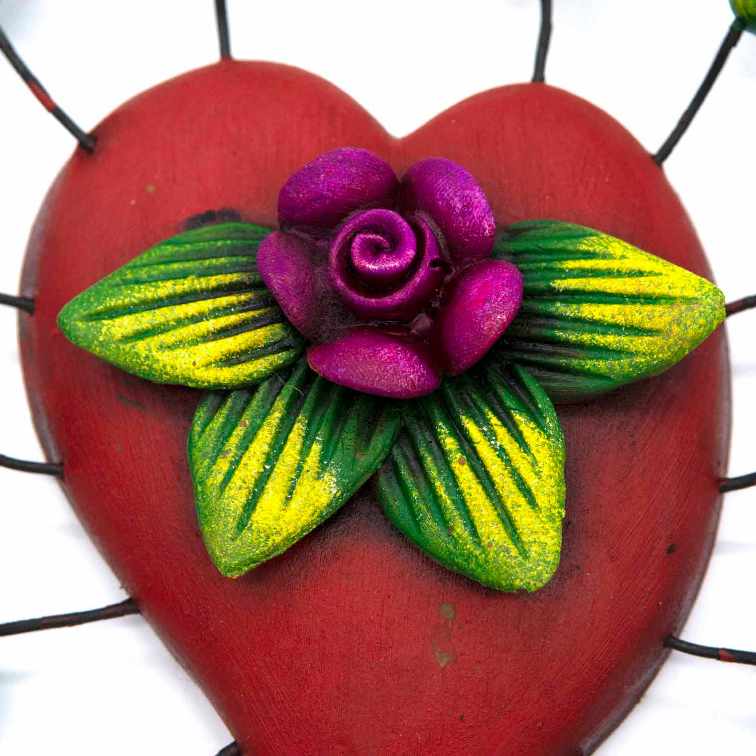 Siesta - Vendita all'ingrosso Decorazione da parete 3D - Cuore con fiori e colombe3