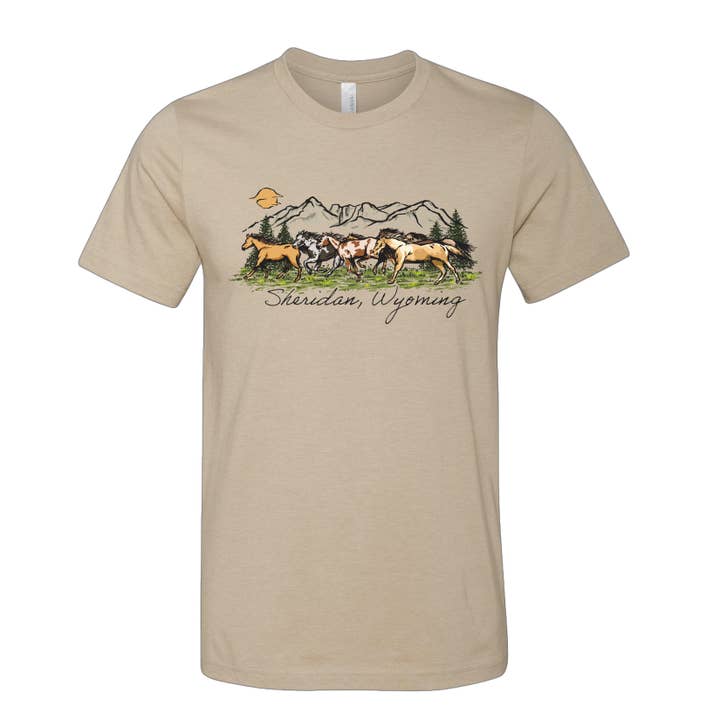 Wild Horses Unisex Western T-Shirt FREE name drop for wholesale by This Joyful Home