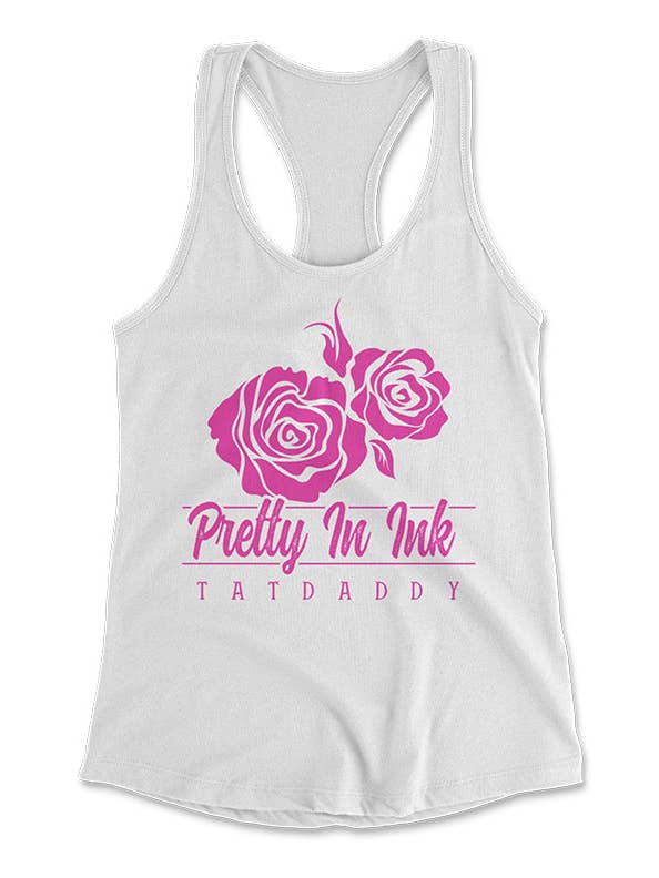 White Tatdaddy "Pretty in Ink" Tank for wholesale on Faire