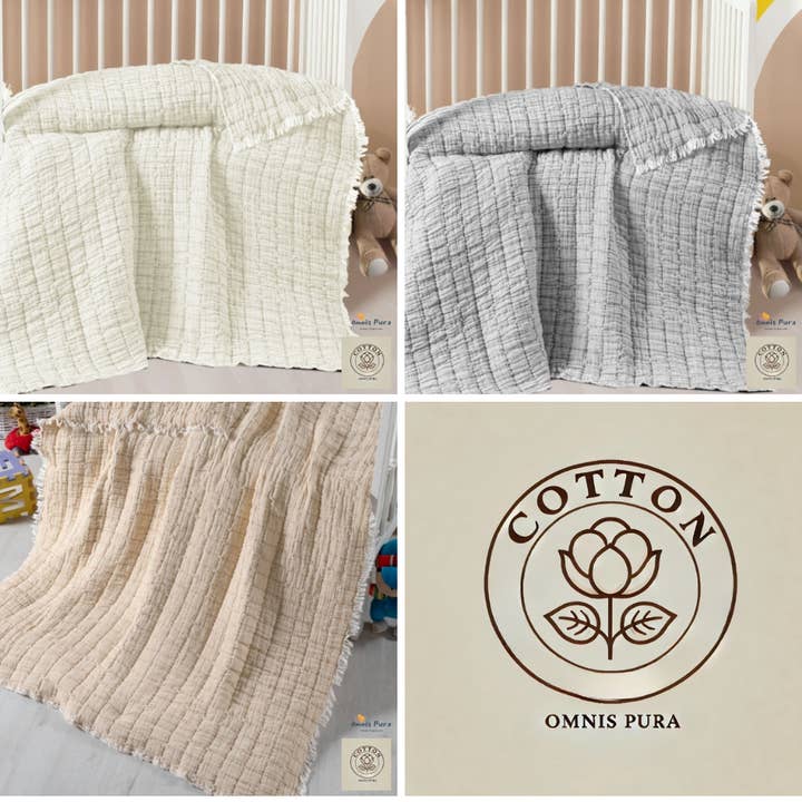 Omnis Pura – wholesale Quilt – Kids & Baby – 100% Cotton Muslin Baby Quilted Blanket – Unisex 115x125 cm 6