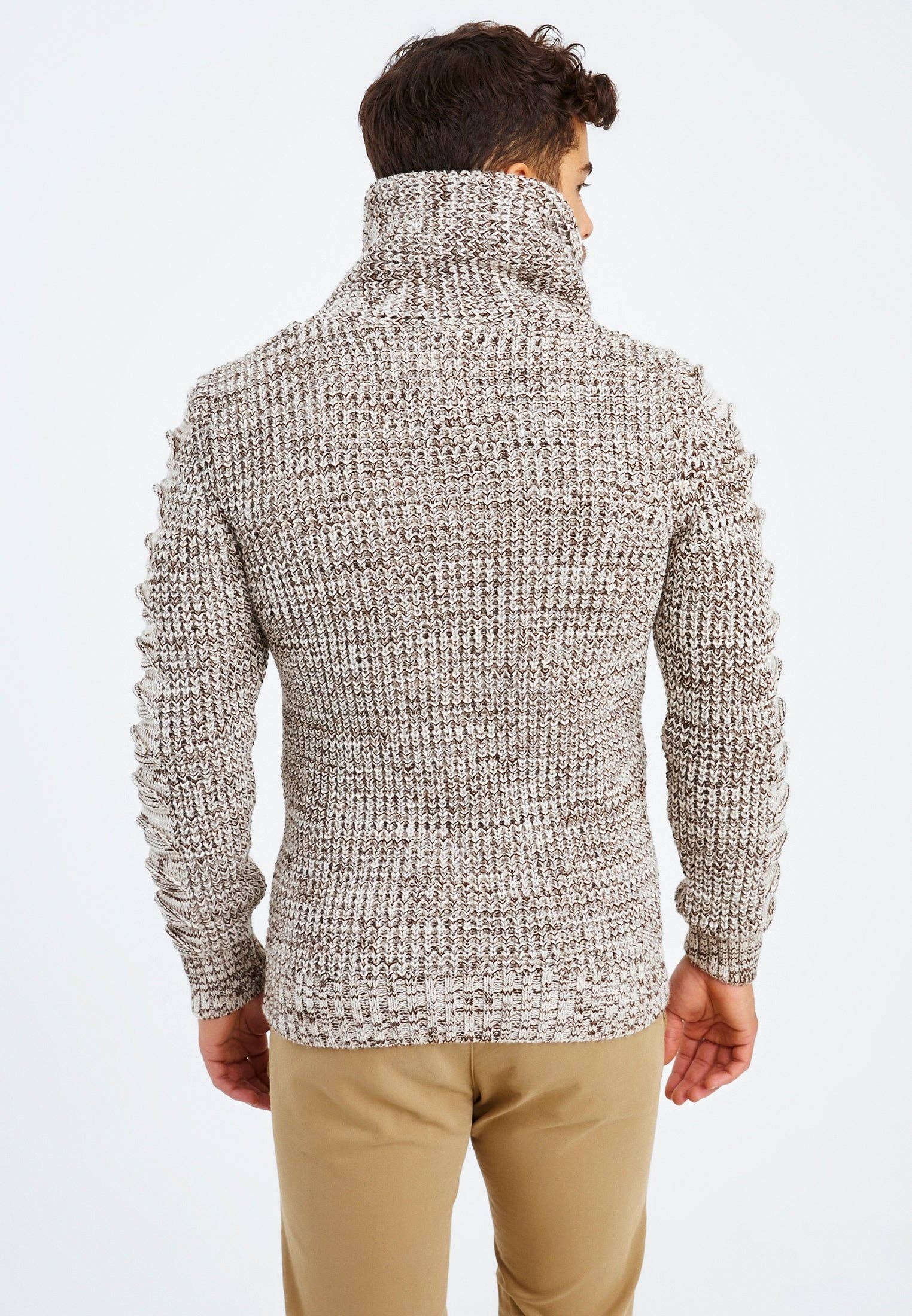 Leif Nelson GmbH - Wholesale Knit Sweater - Men's - Men's Knit Sweater Chunky Knit Shawl Collar LN-557535