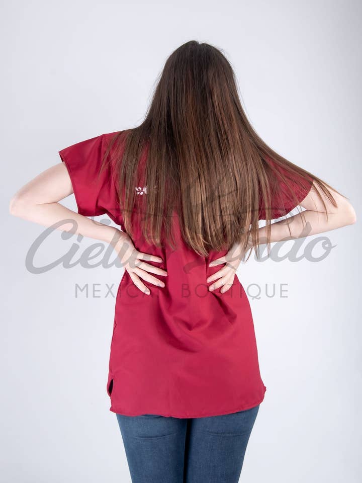 Maroon Mexican Blouse Full Embroidered Texas A&M for wholesale on Faire1