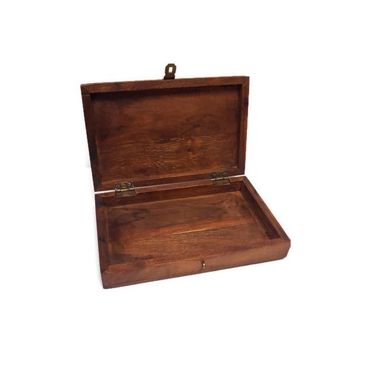Madison Bay Co. - Historical Home Decor Reproductions - Wholesale Classic Toy - Kids - Colonial Ox Horn Domino Set in 8" Wooden Storage Box