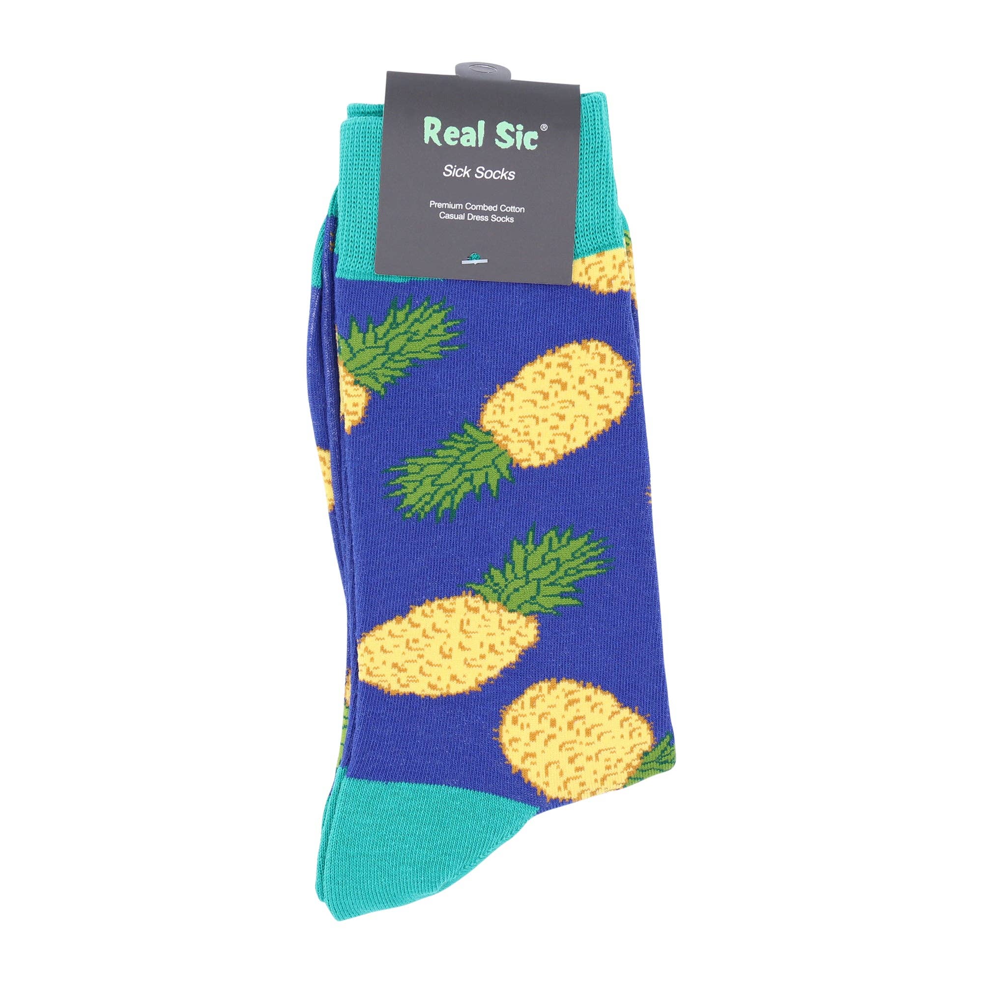 Real Sic – wholesale Socks – Unisex – Pineapples (Royal Blue) Socks - Comfy Cotton for Men & Women1