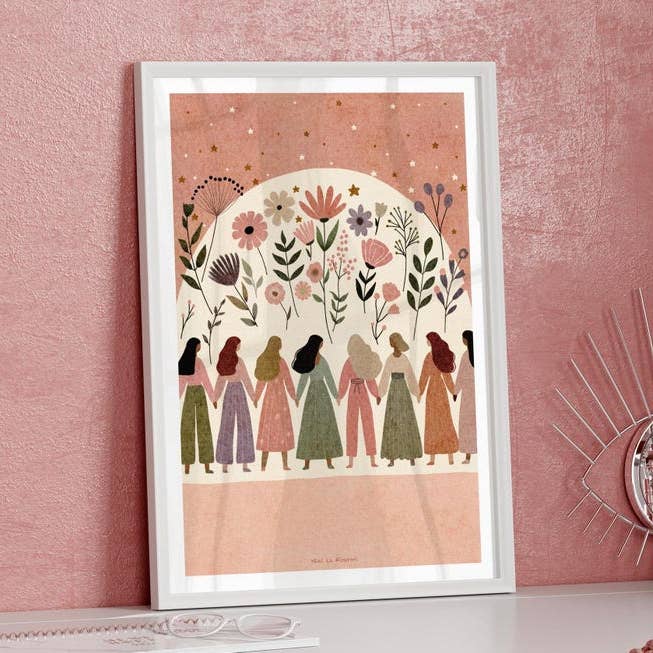 A4-affisch Sororitet - Kvinnlig och Blommig Illustration för wholesale av Nini La Fourmi