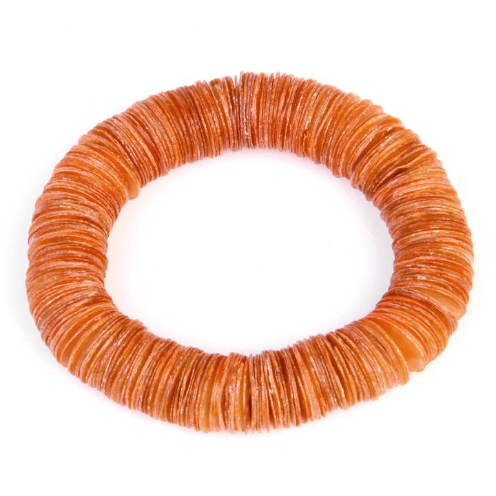 Erik & Mike - Wholesale Armband met kralen - Heishi capitz schaalschijf armband oranje