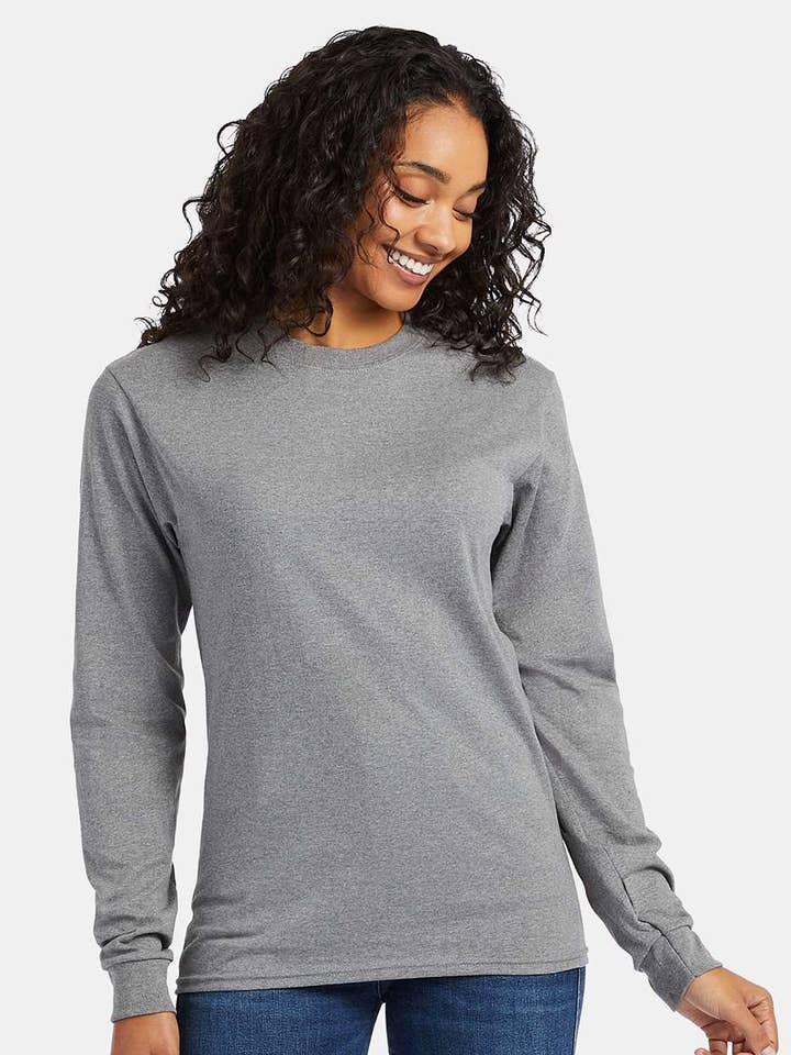 Hanes Essential-T Long Sleeve Blank T-Shirt | 5286 for wholesale by Total Apparel