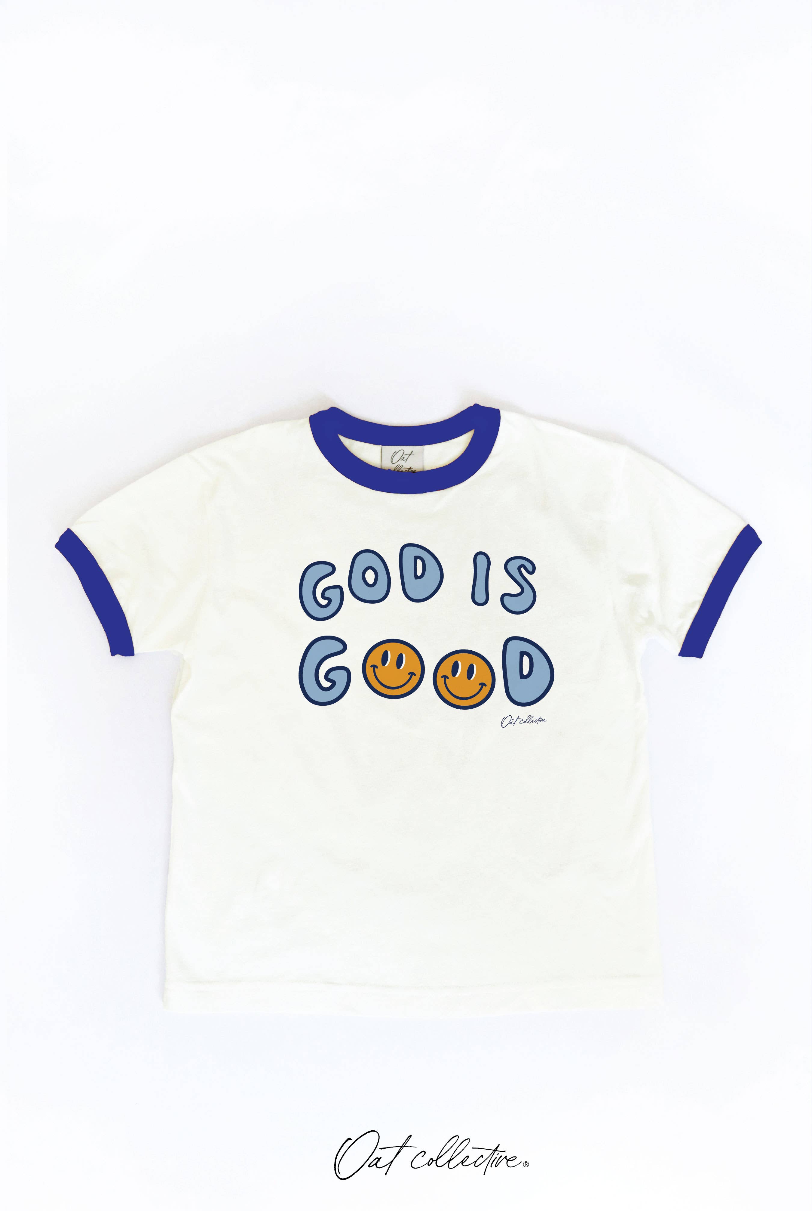 OAT COLLECTIVE – Engroshandel T-shirt med serigrafitryk – til børn – GOD IS GOOD Ringetrøje til småbørn2