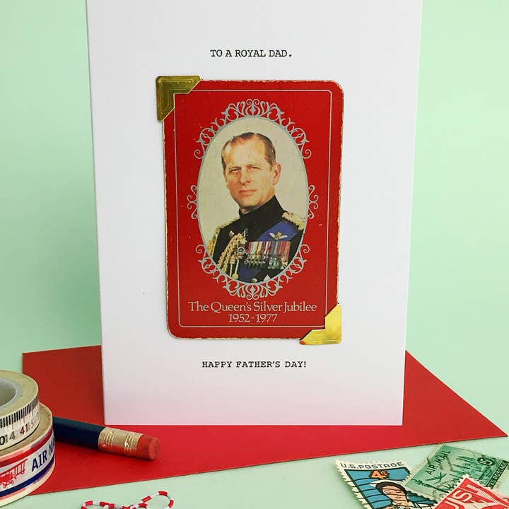 TO A ROYAL DAD. HAPPY FATHER'S DAY! Greeting Card for wholesale by fracas studios.