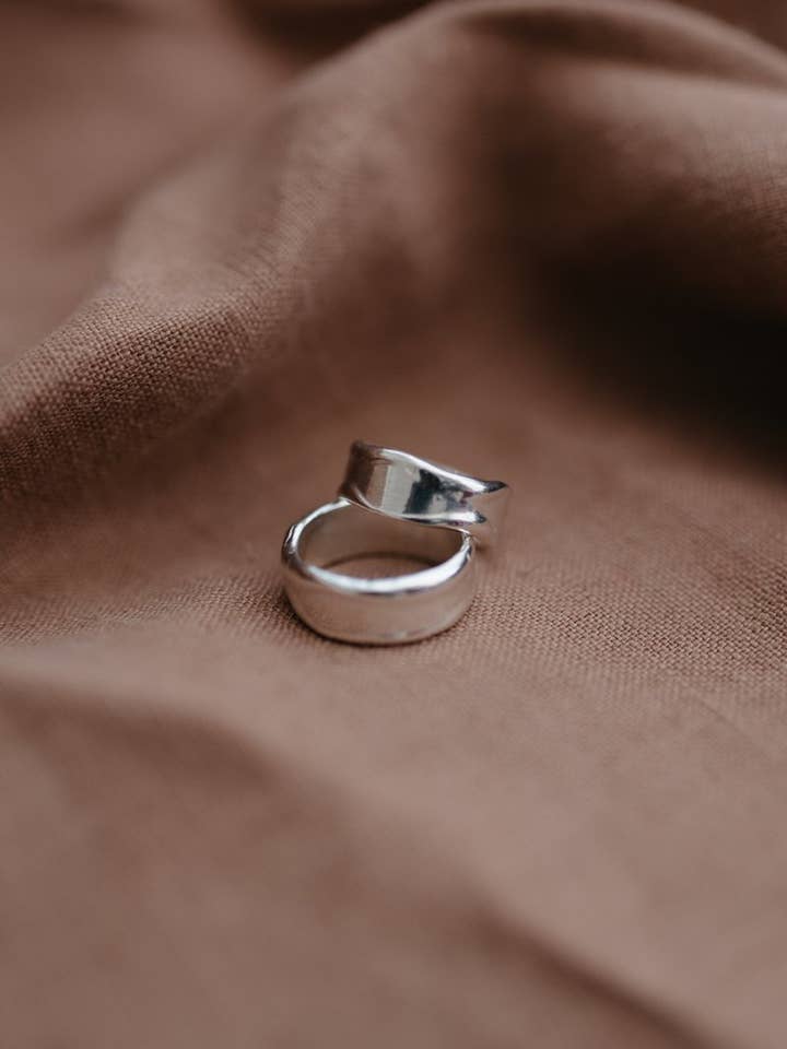 Recycled Sterling Silver Chunky Band Melt Ring for wholesale by Studio Adorn