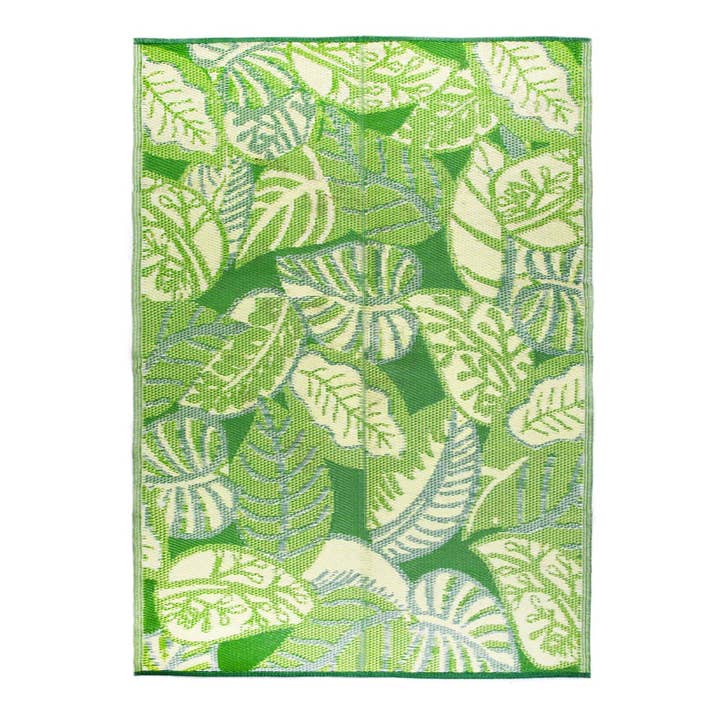Talking Tables UK - Wholesale Area Rug - Green Tropical Palm Leaf Outdoor Rug