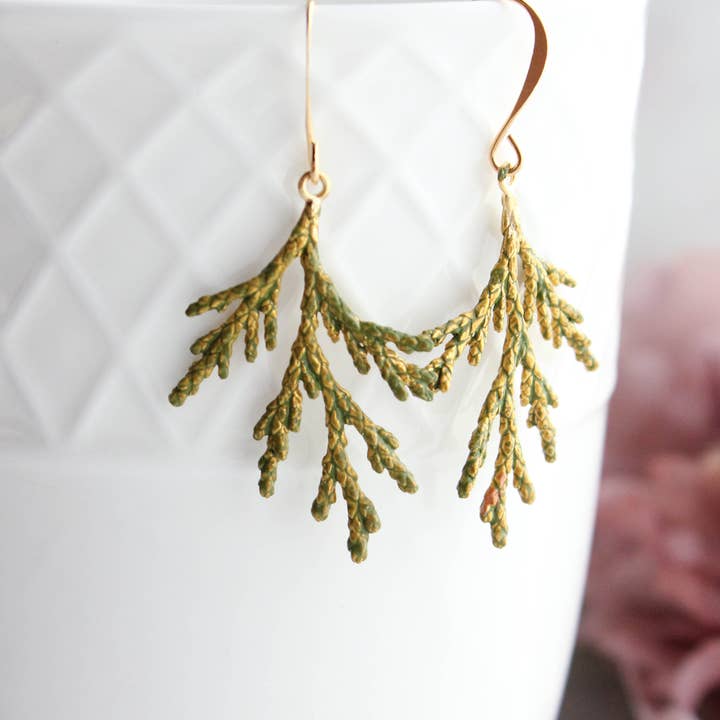 A Pocket of Posies - Wholesale Dangle Earrings - Cedar Branch Earrings (7 Finish Options)1