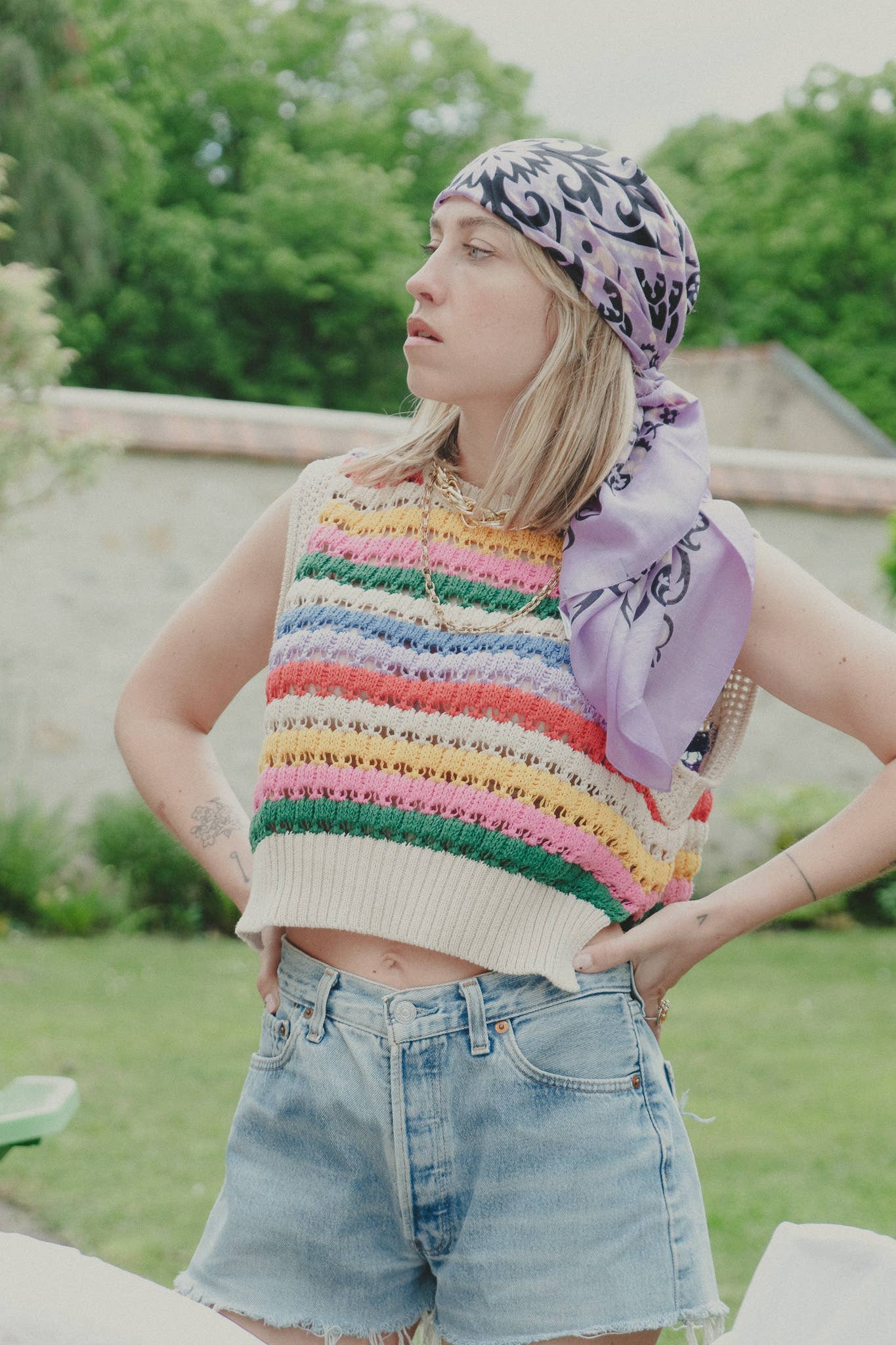 Maison Lecomte Flament - Venta al por mayor Bandana - Mujer - Bandana lila2