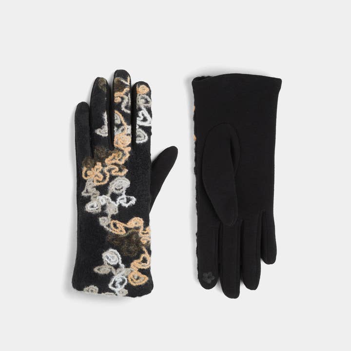 COCO + CARMEN - Wholesale Gloves - Women's - Felted Flower Cascade Touchscreen Gloves