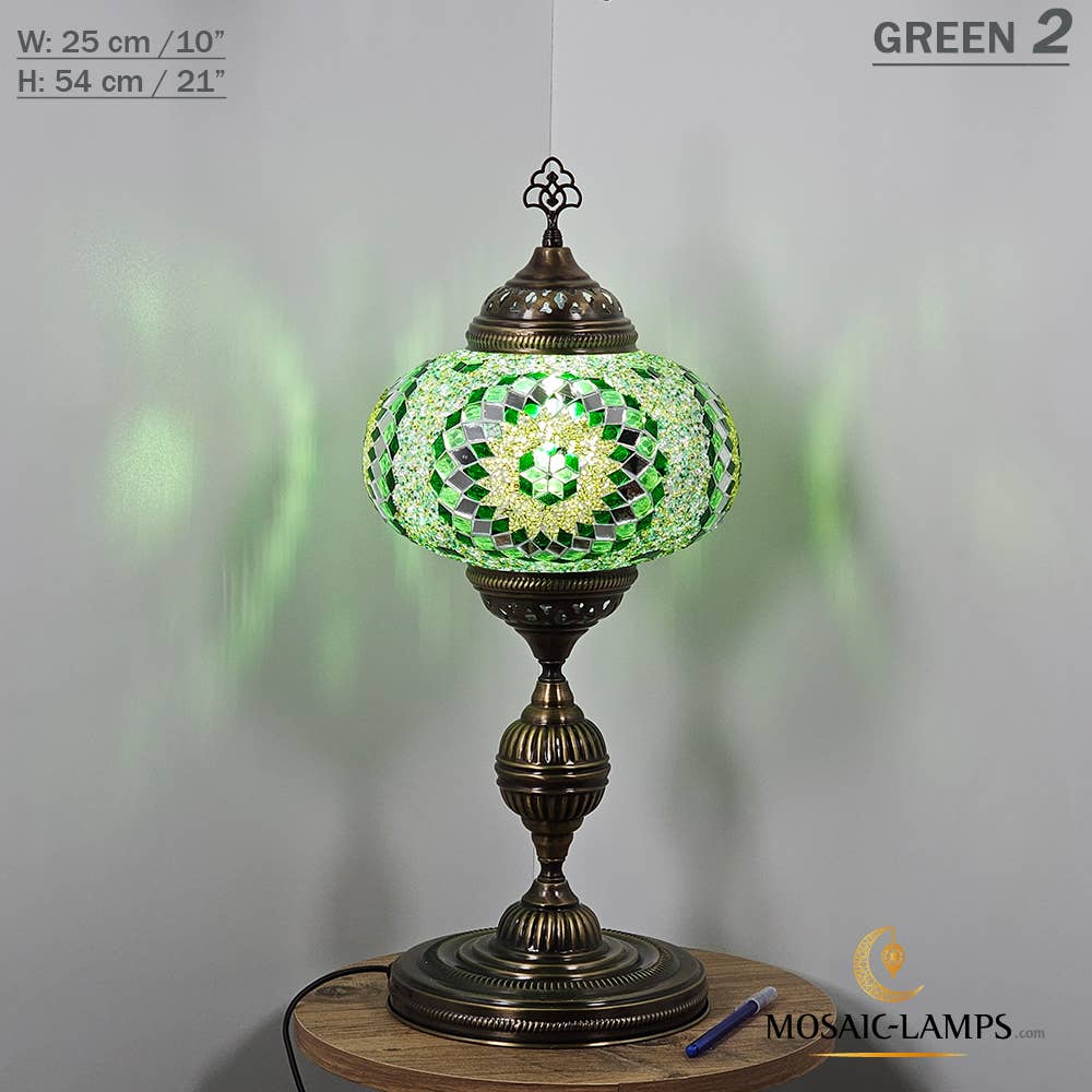 Mosaic Lamps - Wholesale Accent/Desk Lamp - 10+ Colors - Turkish Mosaic X Large Globe Table Lamp, Marrak25
