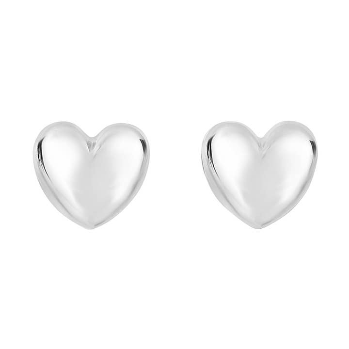 Boucles d'oreilles fantaisie en or blanc 14 carats brillant 11 x 10,3 mm avec fermoir à pousser pour la vente par The Diamond Deal