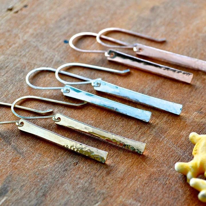 Brincos de pilar - brincos pendurados em barra manchada feitos à mão por atacado de Foamy Wader