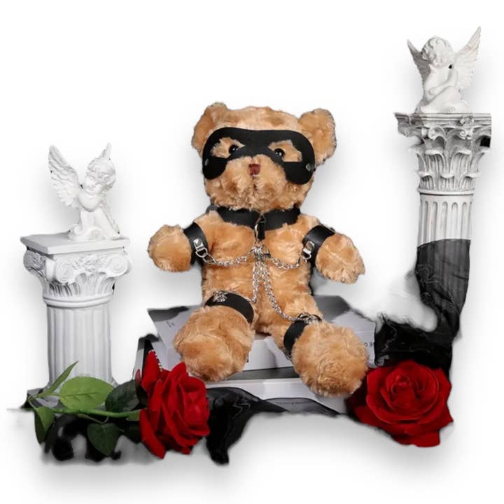 Kinky Pleasure - Wholesale Stuffed/Plush Toy - Kids & Baby - Kinky Pleasure - T058 - Teddy Bear in Chains - 2 Colors