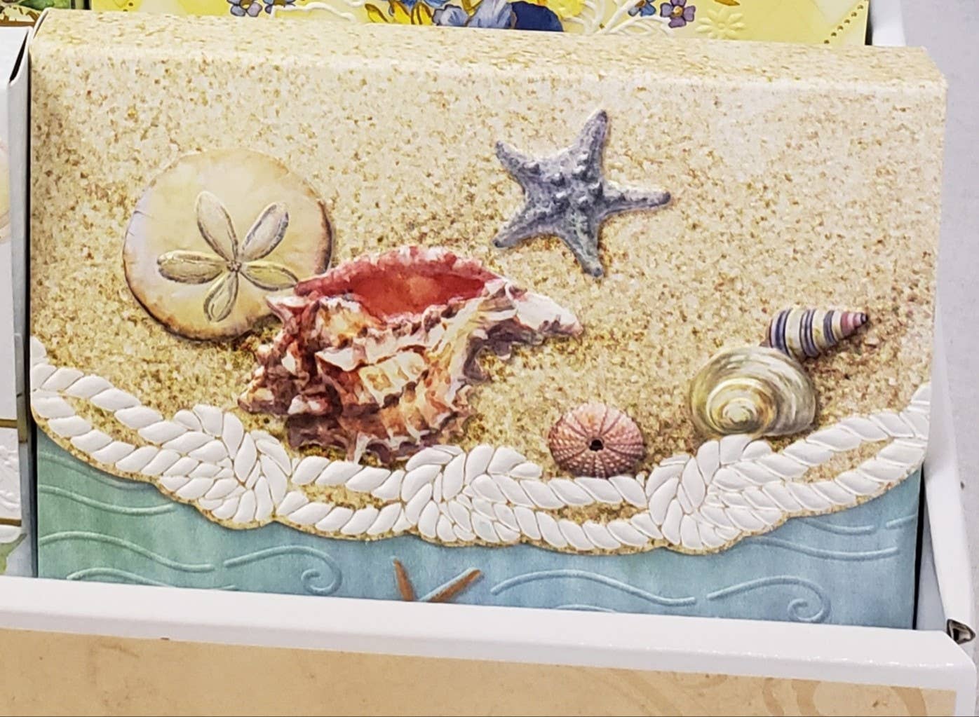 Carol Wilson Fine Arts Inc./For Arts Sake - Wholesale Stationery/Notecard Set - Sea Shell Embossed, Die-Cut Boxed Portfolio Note Ca NCP23431