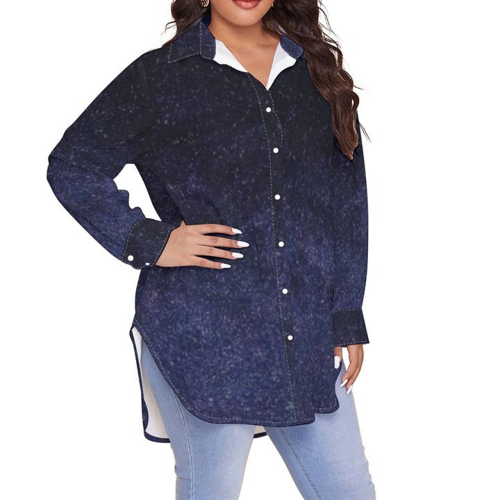All-Over Print Women's Shirt With Long Sleeve(Plus Size) for wholesale by fullbreedcustom