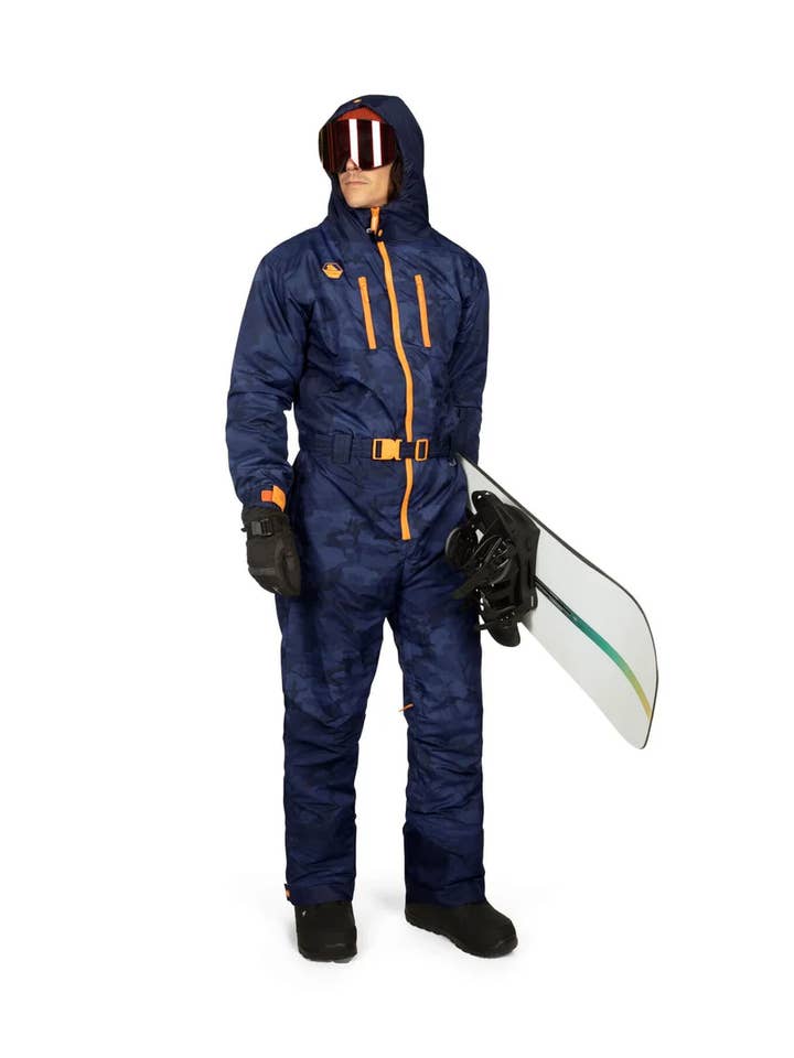 Tipsy Elves - Wholesale Ski Suit - Men's - Men's Camouflage Freestyler Snow Suit - Blue Camo Ski Suit
