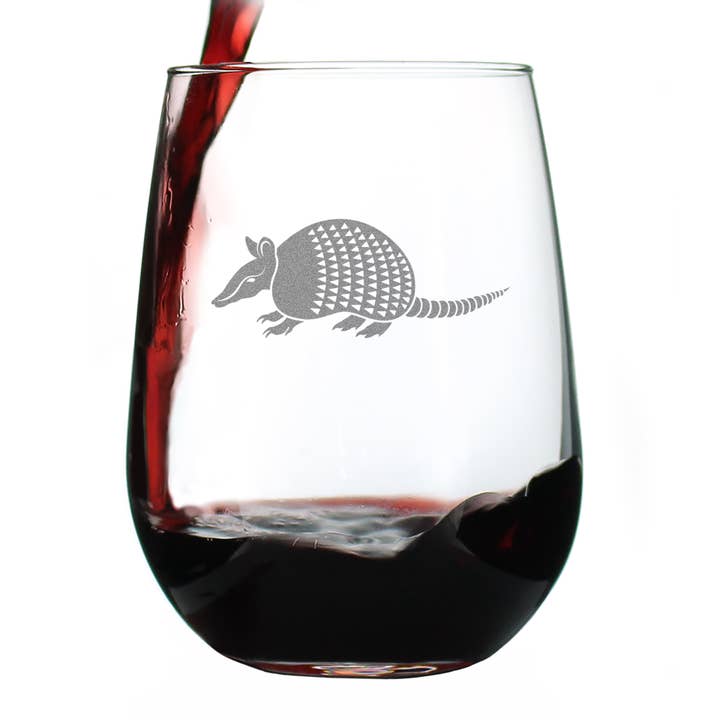 Armadillo - Stemless Wine Glass - Texas Gifts and Souvenirs for wholesale by bevvee