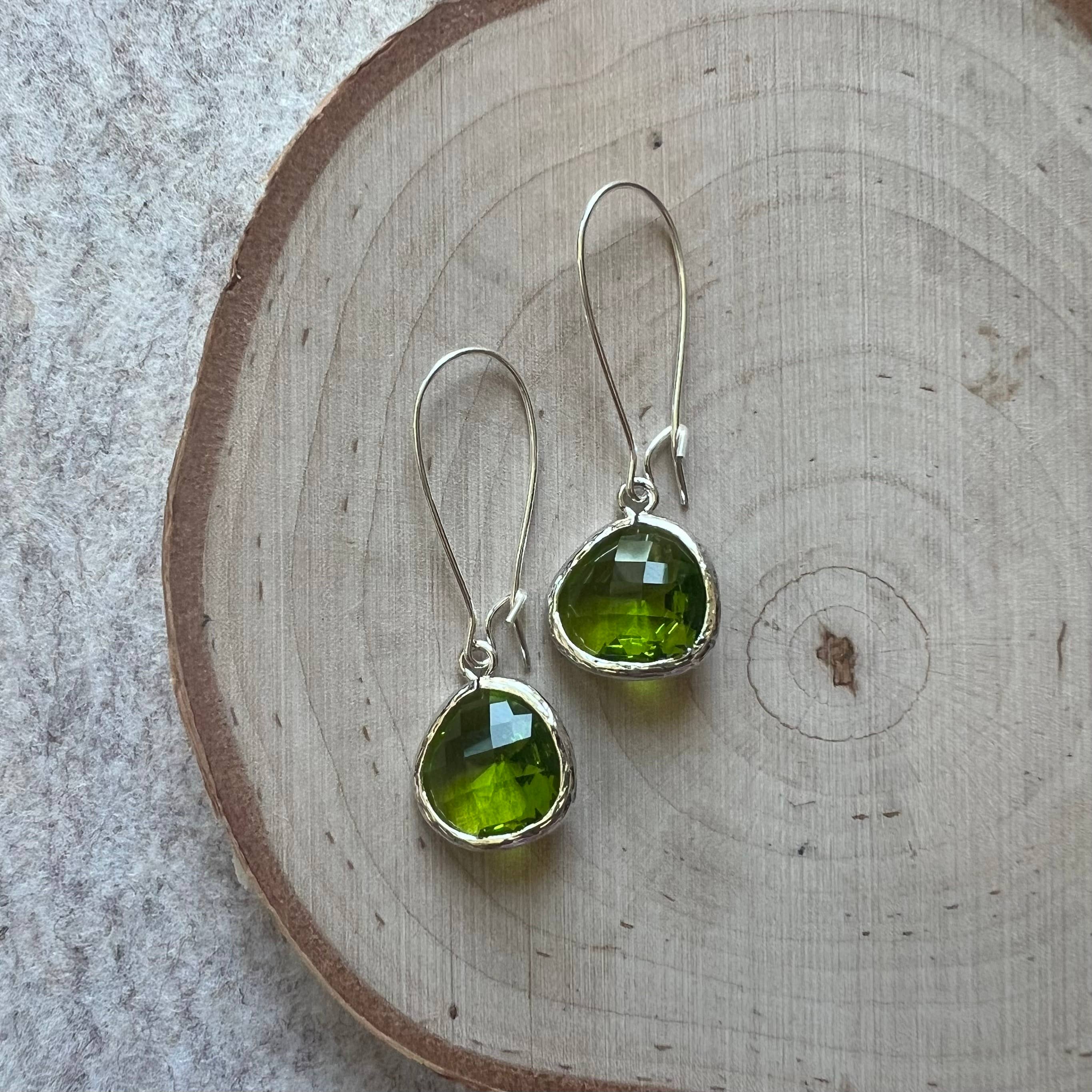 Dana Herbert - Wholesale Dangle Earrings - Silver Jane Bezel Glass Short Dangle Earrings20