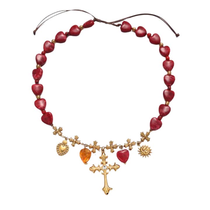 Scarlet Cross Statement Necklace for wholesale by MOOD