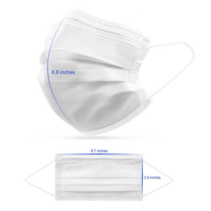 Peking Handicraft - Wholesale Protective Face Mask/Shield - Disposable Face Masks White (50/box)2