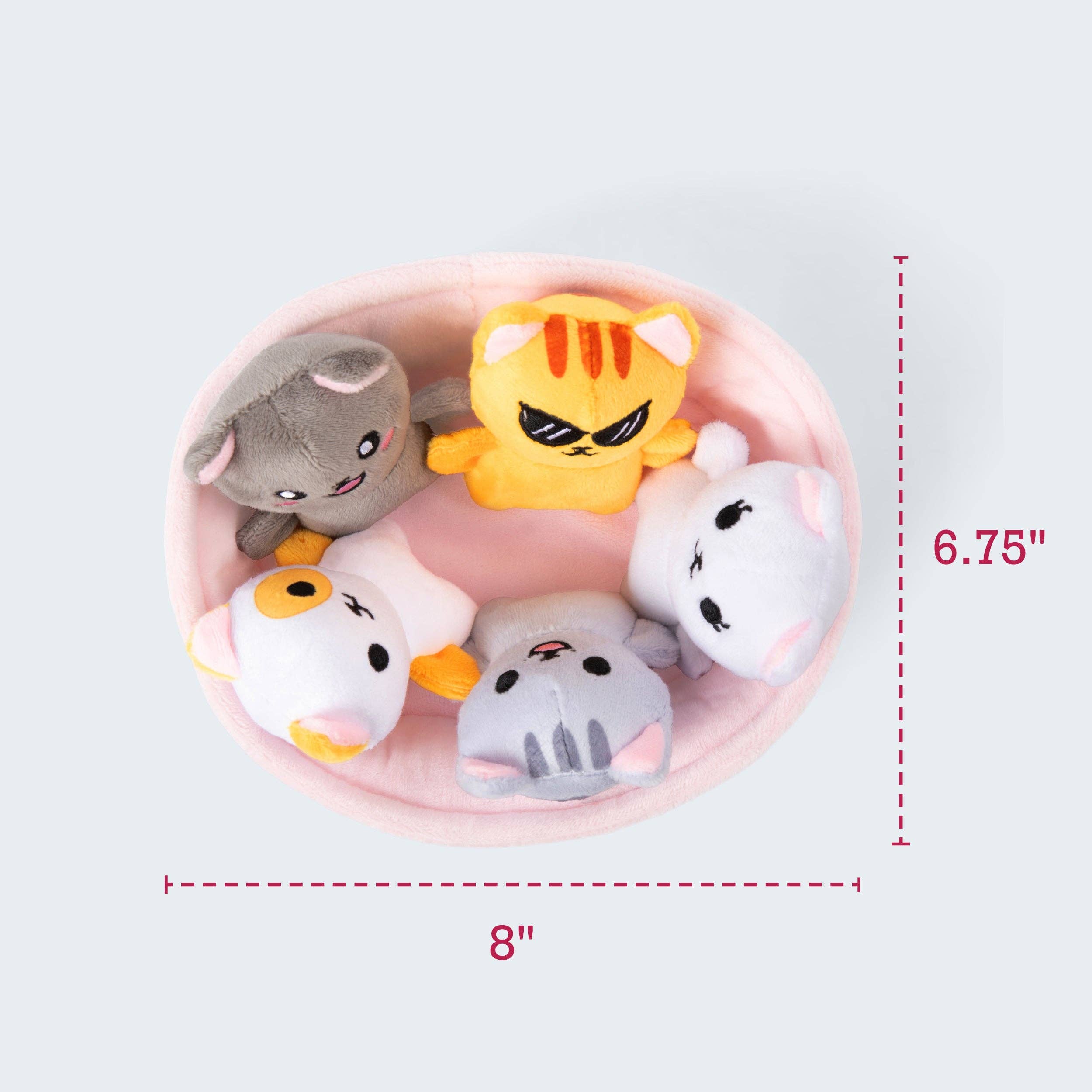 What Do You Meme - Wholesale Stuffed/Plush Toy - Kids & Baby - Emotional Support Kitties – Set of 5 Plush Cats in Cozy Container5