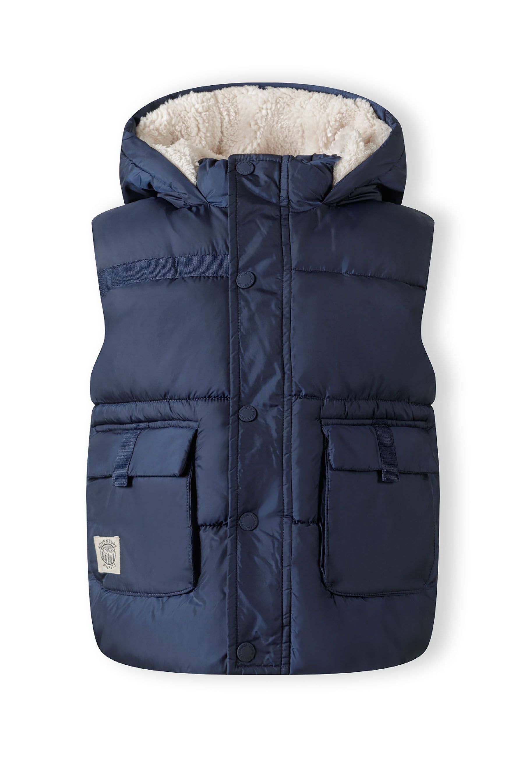 Minoti sp. z o.o. - Wholesale Outerwear Vest - Kids - Boys teddy lined gilet with hood and pockets  9m-8y beige2