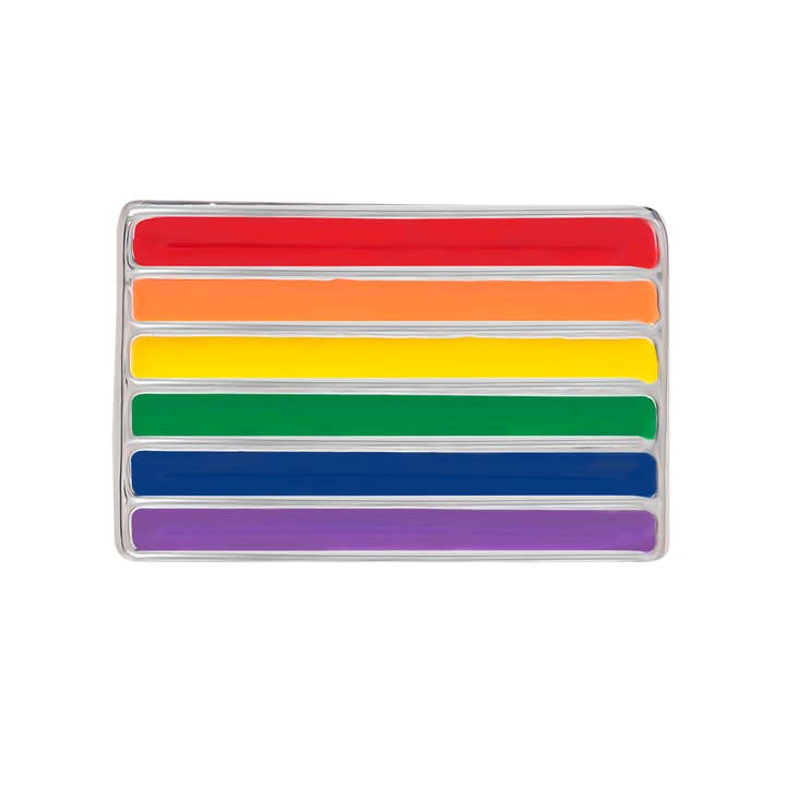 The Awareness Company - Wholesale Lapel Pin/Button - Rectangle Rainbow Flag Pins
