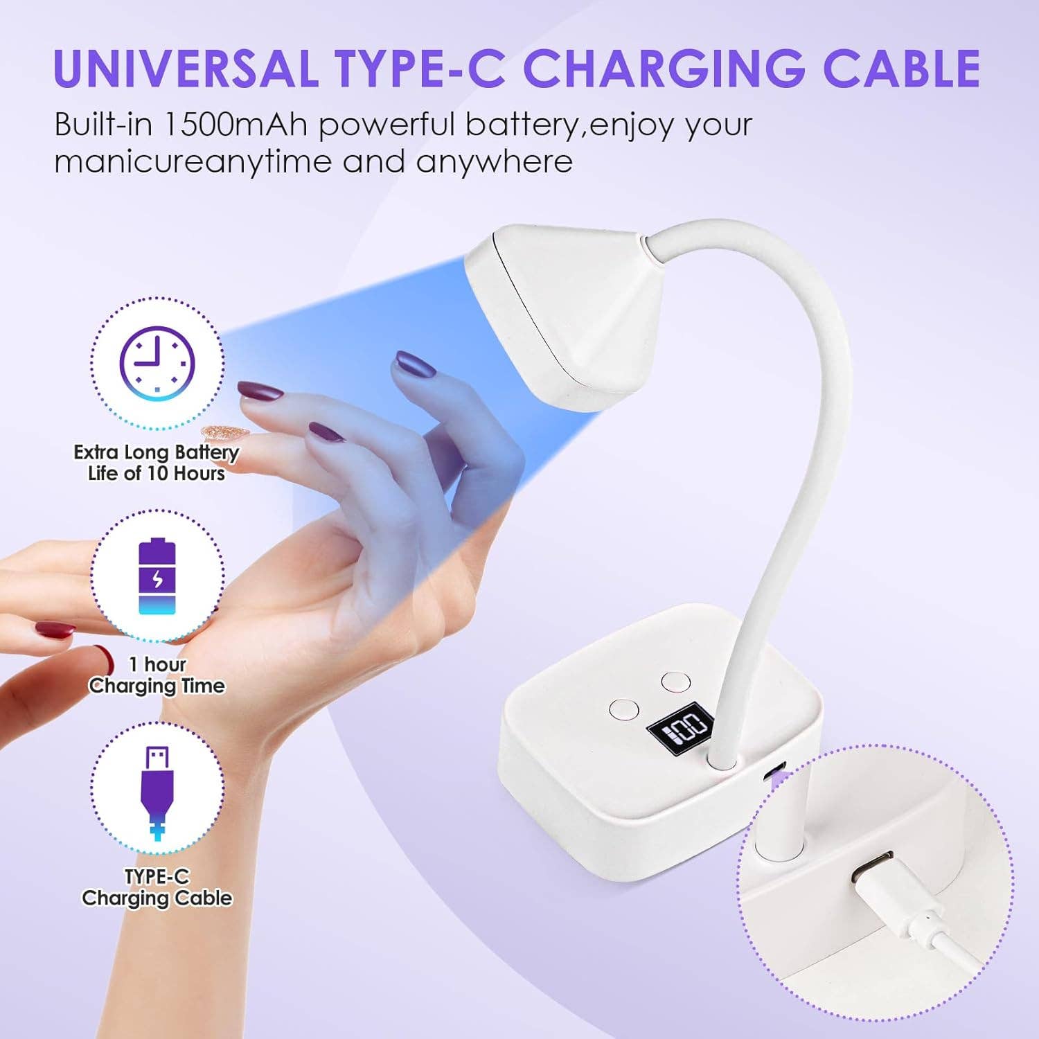 VIGOR - Wholesale Nailcare Set - Adjustable Gel Nail Quick Dry Gooseneck UV Light for Nails11