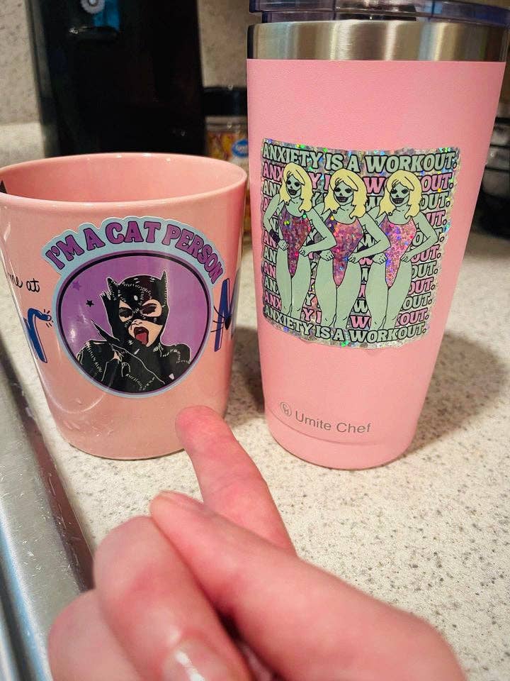 Haunted Fembot - Wholesale Sticker - “I’m a Cat Person” Catwoman Water Bottle Sticker3