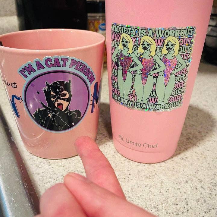 Haunted Fembot - Wholesale Sticker - “I’m a Cat Person” Catwoman Water Bottle Sticker3