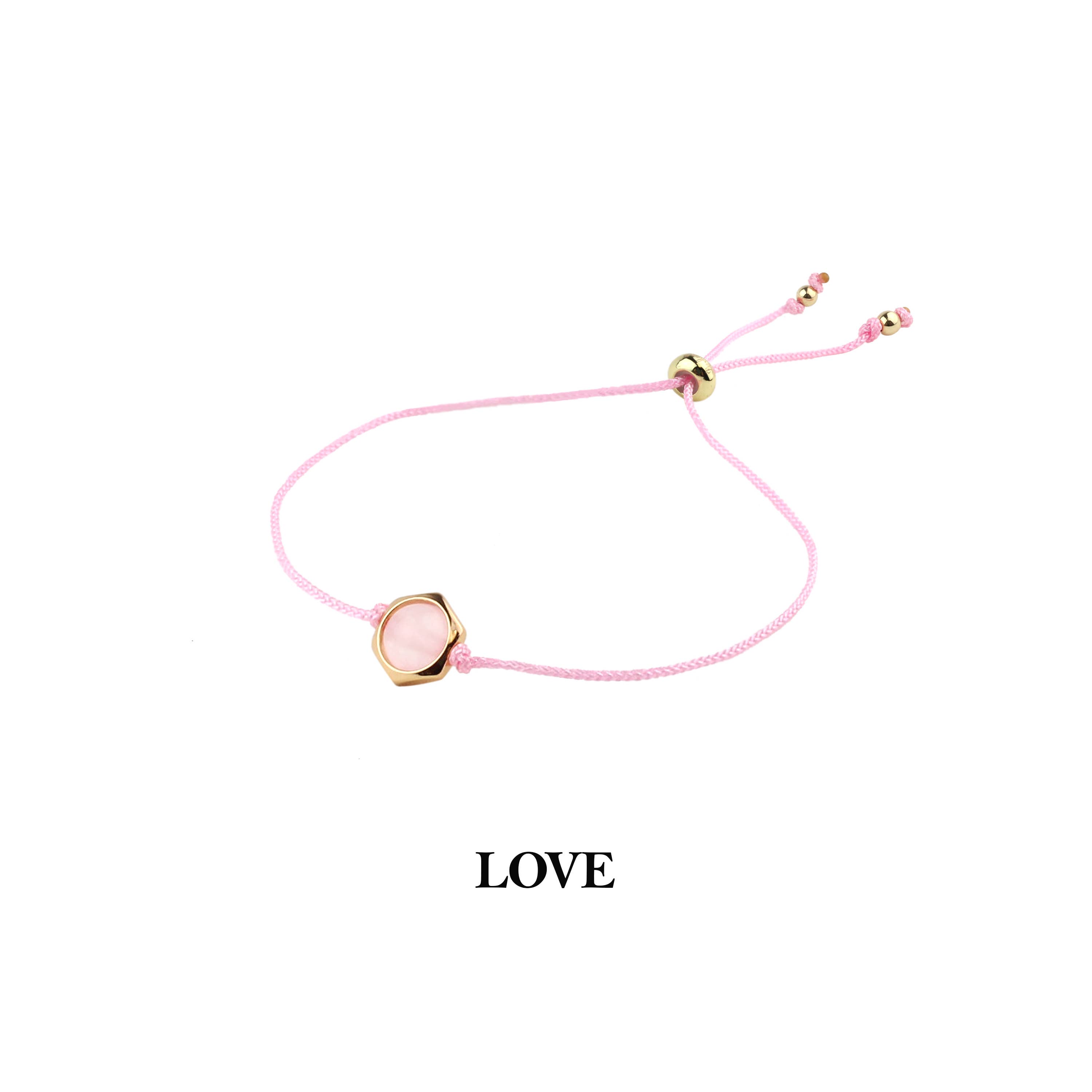 LA MENO - Wholesale Charm/Dangle Bracelet - [LALA] Love - Rose Quartz Bracelet1