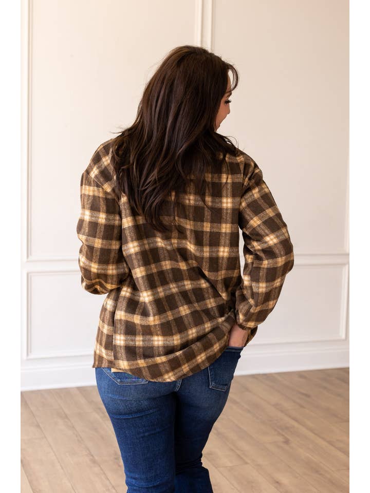 Brown Morning Coffee Oversized Shacket for wholesale on Faire3