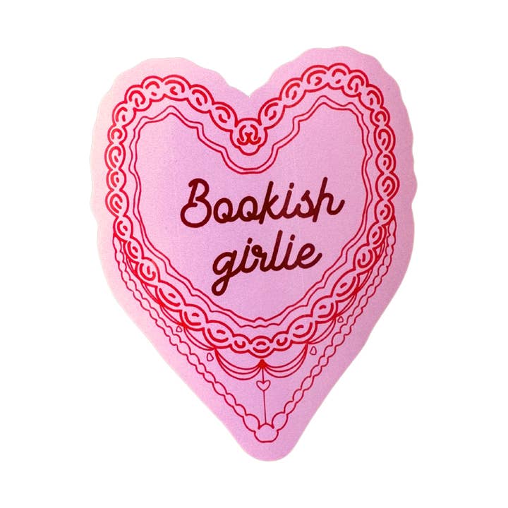 Bookish girlie retro cake vinyl sticker for wholesale by soch and co