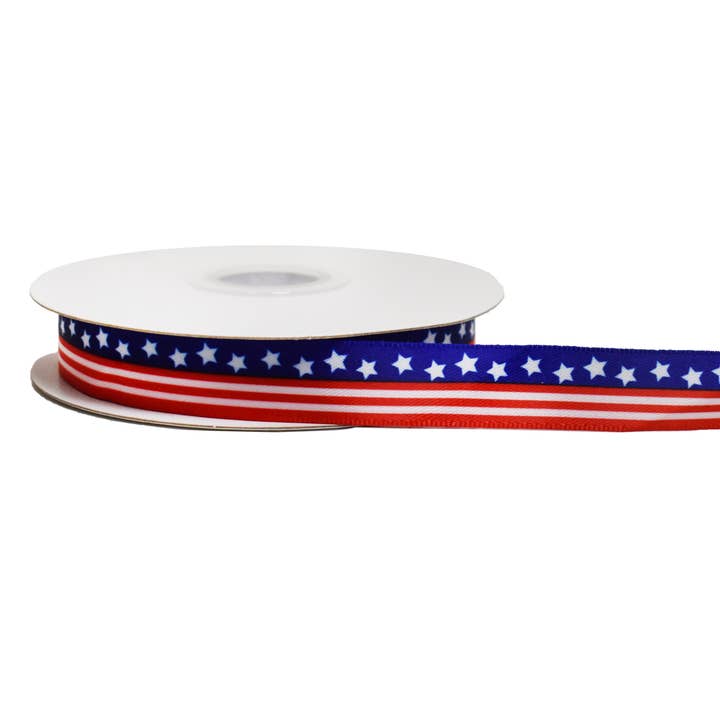 20 YD - #3 Satin American Flag Ribbon for wholesale by Jacobson