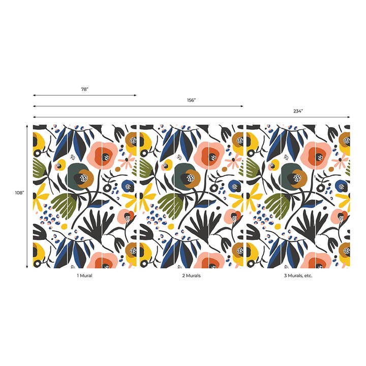 Royal Secret Garden Peel and Stick Wallpaper Mural, 108" x 78" for wholesale on Faire
