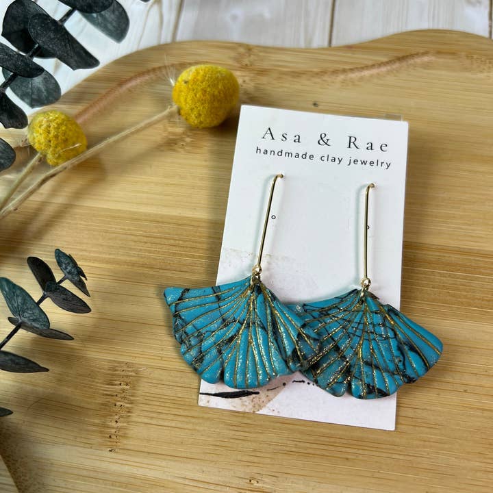 Asa&Rae - Wholesale Dangle Earrings - Ginkgo Leaf Dangle6