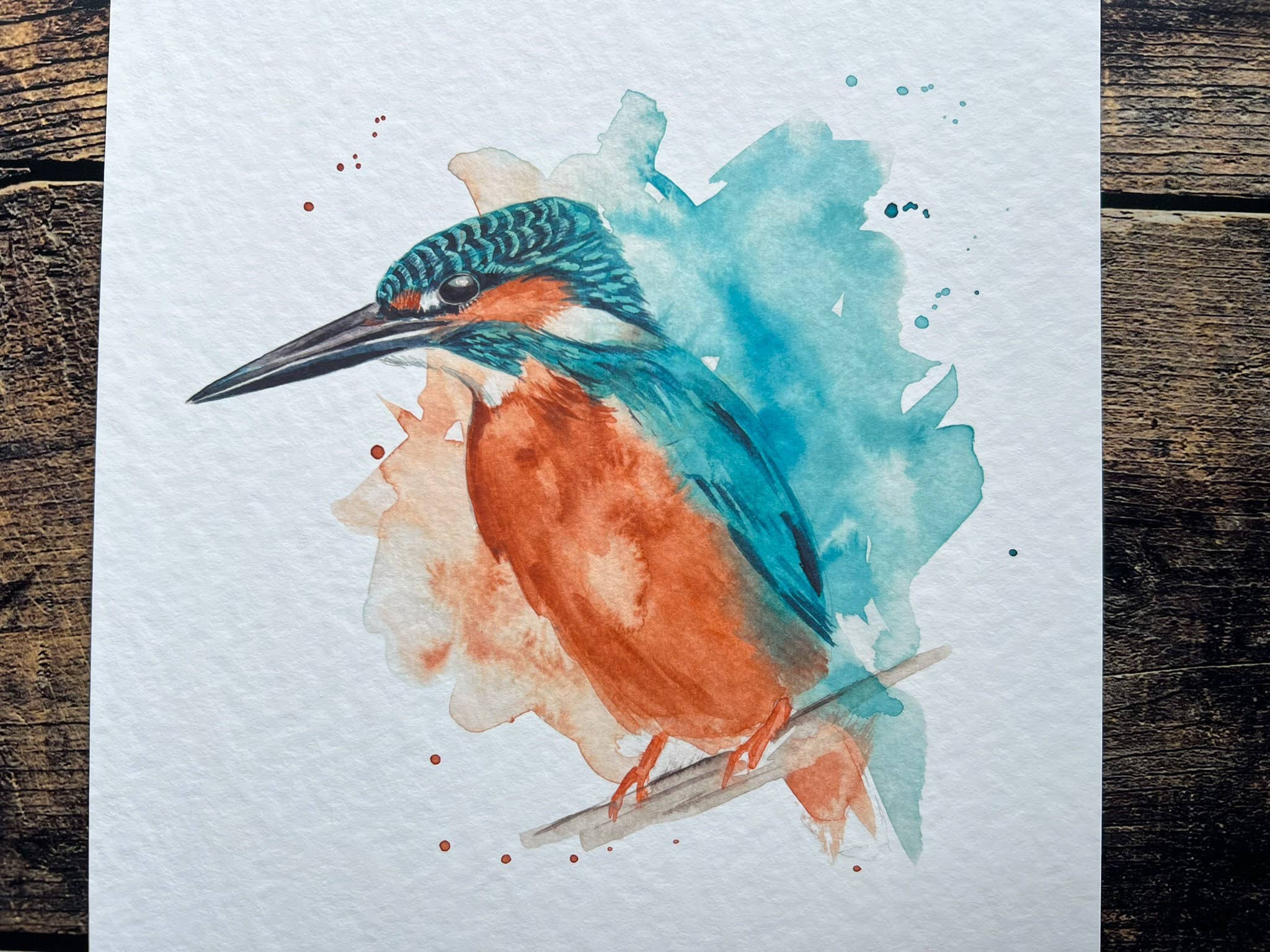 Georgina Doodles - Wholesale Art Print - Kingfisher Watercolour Art Print | Gifts for Bird Lovers3