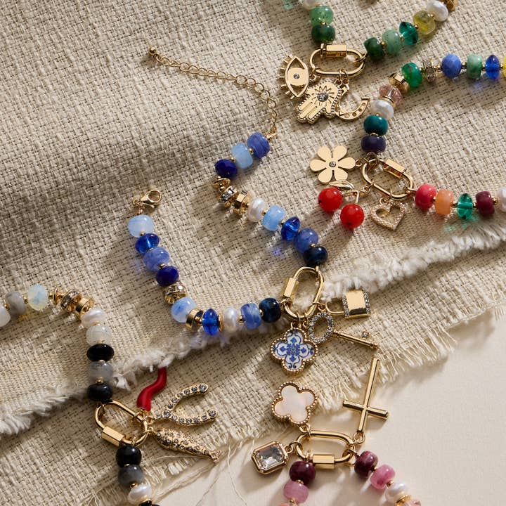 Lilla Haven - Wholesale Charm/Dangle Bracelet - Colorful Beaded Charm Bracelet with Gold Trio Accents11