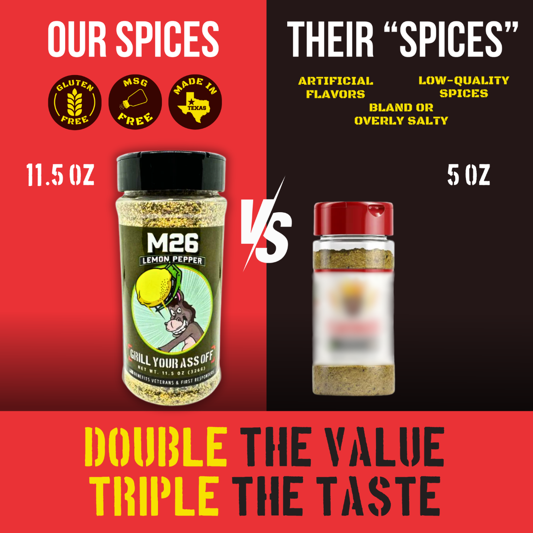 Grill Your Ass Off - Spices, Rubs, Seasonings, Sauces, Jerky - Wholesale Dried Spice Mix - M26 Lemon Pepper Seasoning – Bold Citrus & Pepper Blend3