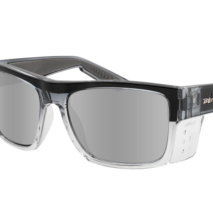 Clutch Safety - Polarized Silver Mirror Crystal for wholesale by Under The Sun Originals / Bomber Eyewear